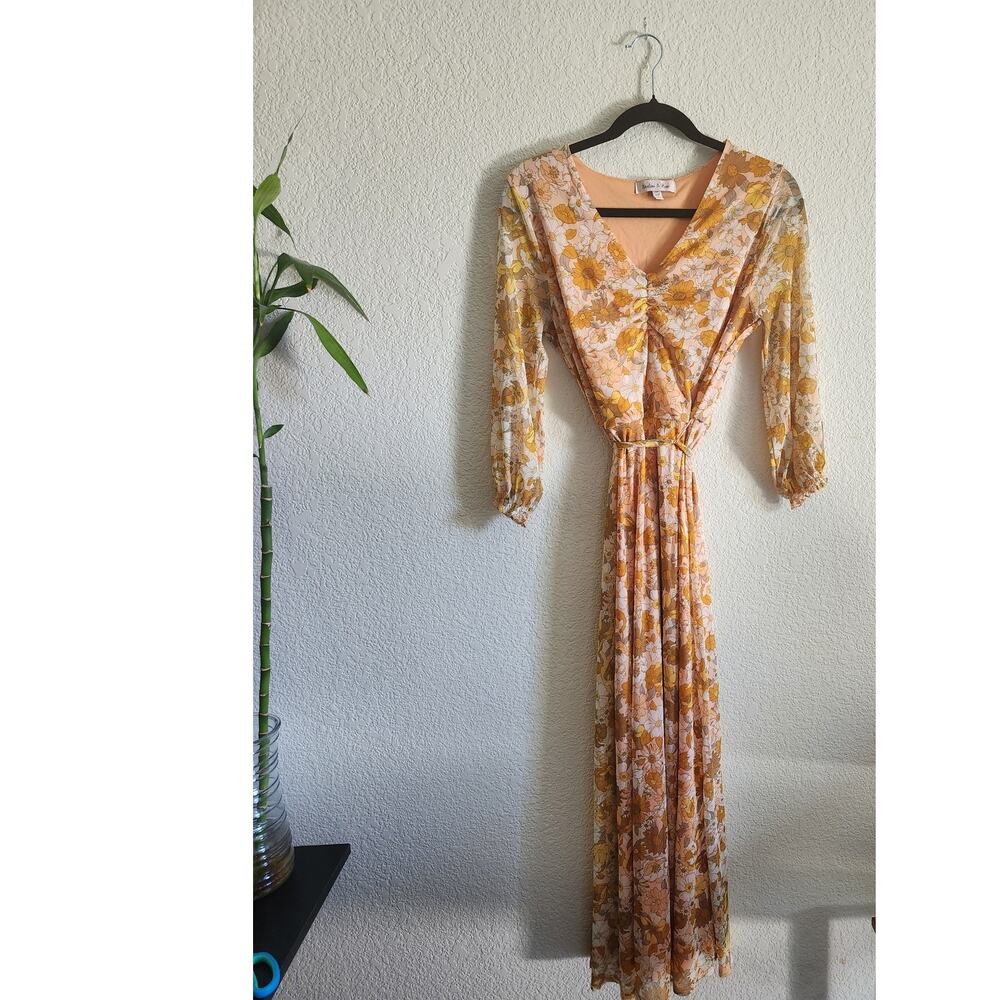 Harlow & Rose Women's Maxi Boho Floral Casual Dress-Medium